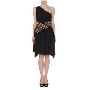 Vivienne Westwood one-shoulder black dress with fabulous belt